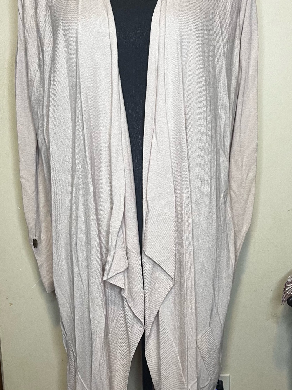 Light Pink Open-Front Drape Cardigan Sweater - Women